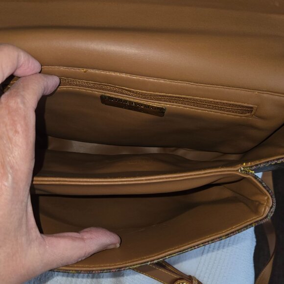 Pierre Balmain Paisley Leather Crossbody Bag Gold Logo Medallion Original Certif - Picture 4 of 10